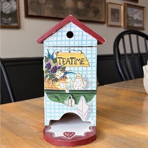 Charming Red and Blue Tea Bag Holder